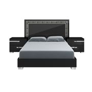 Modern black high-gloss platform king size bed main photo