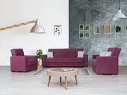 Pink fabric sofa / sofa bed w/ storage