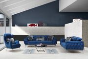 Barcelona (Navy) Ultra-contemporary low-profile fabric tufted sofa