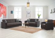 Two-toned brown / dark brown sofa w/ storage