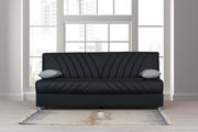 Black pu leather sofa bed main photo