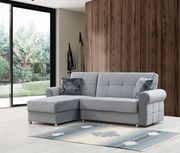 Paris (Gray) Small reversible gray sectional w/ bed and storage