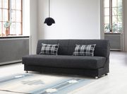 Petra (Black) Microfiber modern black sleeper sofa