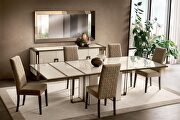Contemporary 2-extensions sleek high gloss finish table main photo