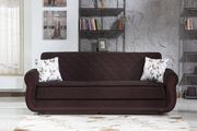 Dark brown fabric sofa bed w/ storage main photo