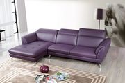 Quality 2pcs sectional sofa in purple leather