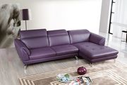 Quality 2pcs sectional sofa in purple leather main photo
