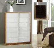 BH8555 (White) Walnut frame / alligator skin sliding door cabinet
