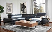 Axel (Black) LF Full leather black sectional w/ electric recliner