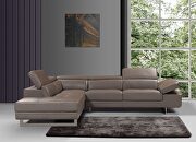 Elephant leather left-facing sectional w/ moving headrests main photo