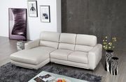 Modern top grain bone leather left-facing sectional sofa main photo