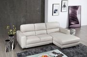 Modern top grain bone leather right-facing sectional sofa
