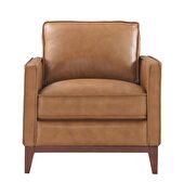Saddle color leather casual style chair
