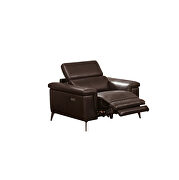 Brown leather chair w/ adjustable headrests main photo
