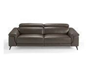 Hendrix (Brown) Brown leather sofa w/ adjustable headrests