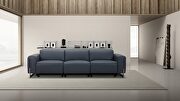 Hudson (Slate) Oversized power recliner 3pcs sofa in full leather