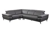 Mercer II LF (Gray) Full gray leather sectional sofa