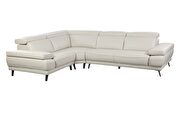 Full gray leather sectional sofa main photo