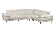 Full gray leather sectional sofa