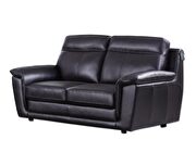 Contemporary casual style loveseat in black leather