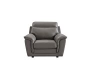 Contemporary casual style chair in gray leather main photo