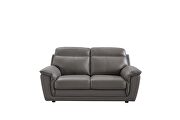 Contemporary casual style loveseat in gray leather