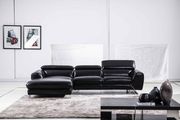 S98 (Black) LF Modern low-profile sectional in black leather