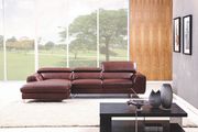Modern low-profile sectional in black leather main photo