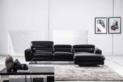 S98 (Black) RF Modern low-profile sectional in black leather