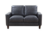 Heritage gray leather / split casual style loveseat