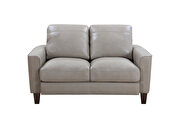 Taupe leather / split casual style loveseat