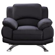 Black modern black leather chair main photo