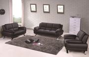 Black modern black leather sofa main photo