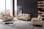 BH117 (Beige) Beige modern black leather sofa
