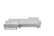 BH266 (White) LF Motion headrests white leather sectional sofa