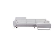Motion headrests white leather sectional sofa main photo