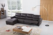 BH275 (Brown) LF Electric recliner dark brown left-facing leather sectional