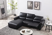 BH275 (Black) LF Electric recliner left-facing black leather sectional
