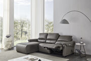 BH275 (Gray) LF Electric recliner left-facing gray leather sectional