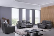 Gray leather recliner sofa in modern design main photo