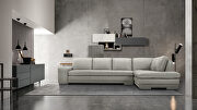 Italian full leather smoke gray sectional sofa main photo