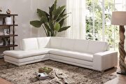 Block (White) LF Italian full leather white sectional sofa