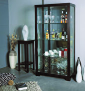 Glass china cabinet in wenge wood finish main photo