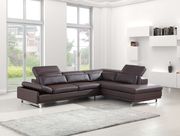 Motion headrests espresso leather sectional sofa main photo