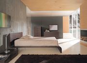 Innovative designer solid wood platform bed main photo