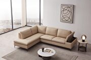 Decker (Taupe) LF Taupe leather contemporary sectional w/ low profile