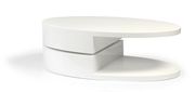 White gloss oval modern coffee table
