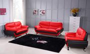 Stunning red/black sofa w/ chrome legs main photo