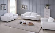 Julie (White) White ultra-contemporary sofa w/ metal legs