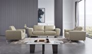 Julie (Taupe) Taupe ultra-contemporary sofa w/ metal legs
